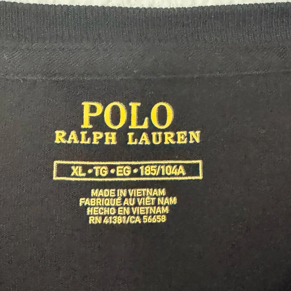 Polo by Ralph Lauren Black Long Sleeve Tee with Pink Logo Size XL